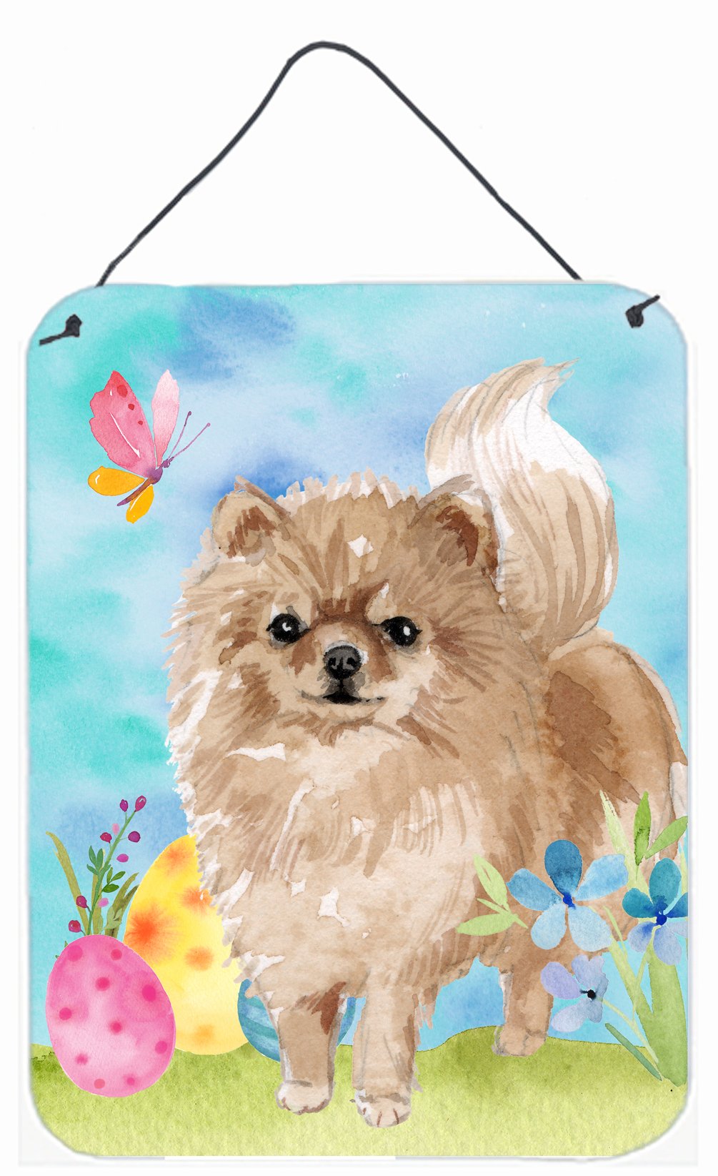 Pomeranian Easter Wall or Door Hanging Prints BB9634DS1216 by Caroline&#39;s Treasures