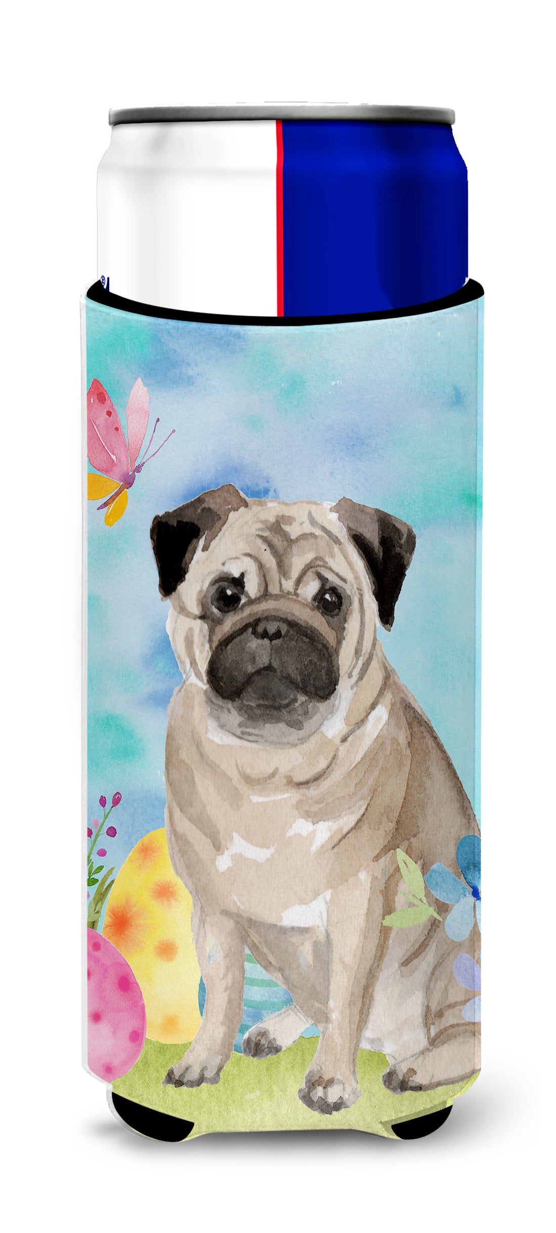 Fawn Pug Easter  Ultra Hugger for slim cans BB9635MUK  the-store.com.