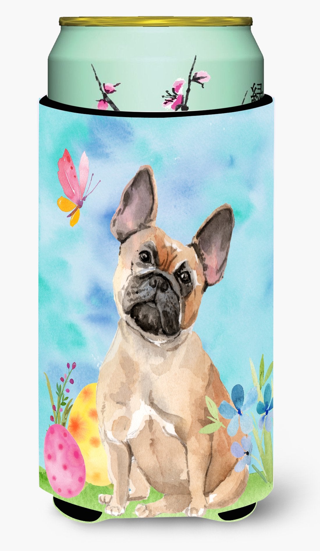 Fawn French Bulldog Easter Tall Boy Beverage Insulator Hugger BB9637TBC by Caroline's Treasures