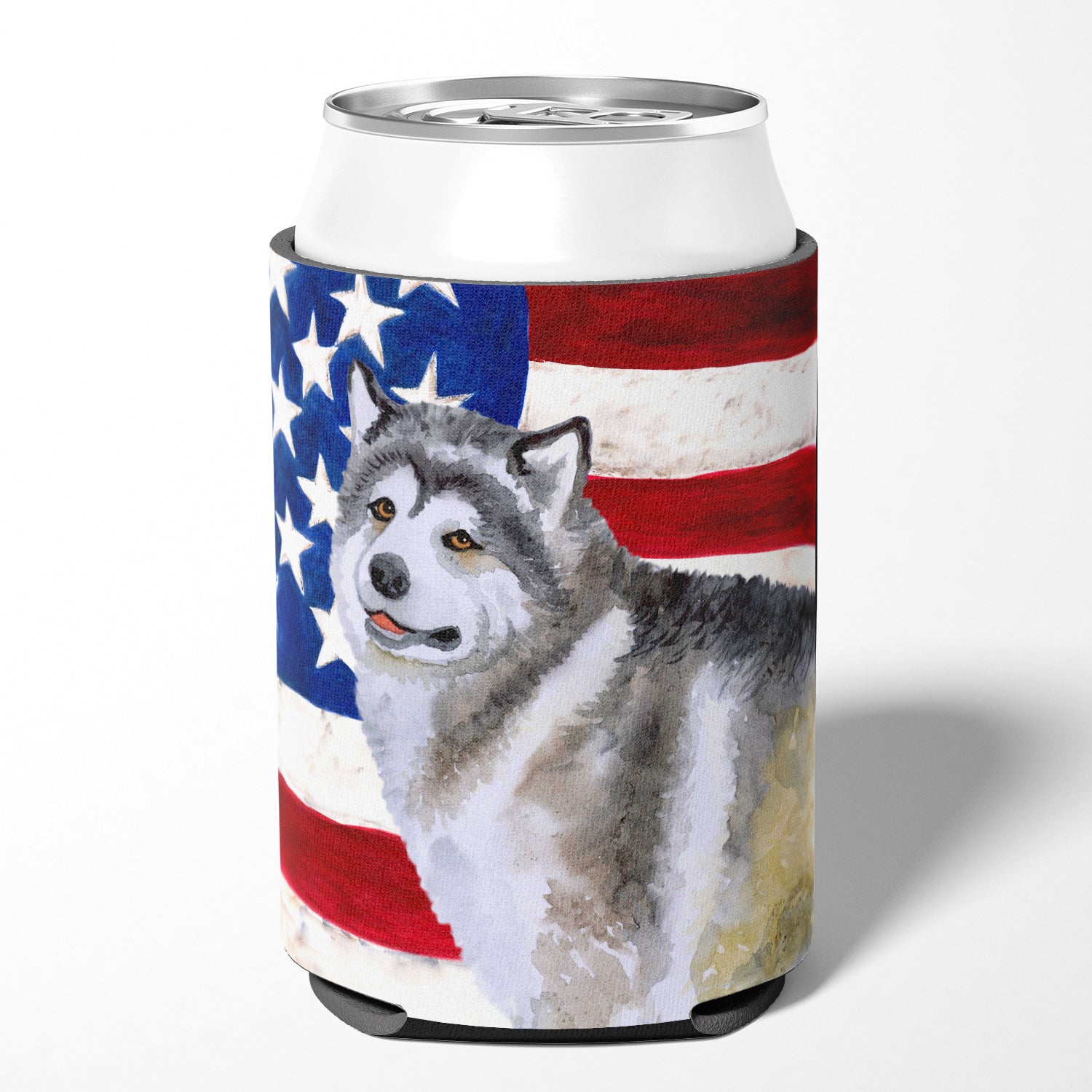 Alaskan Malamute Patriotic Can or Bottle Hugger BB9638CC  the-store.com.