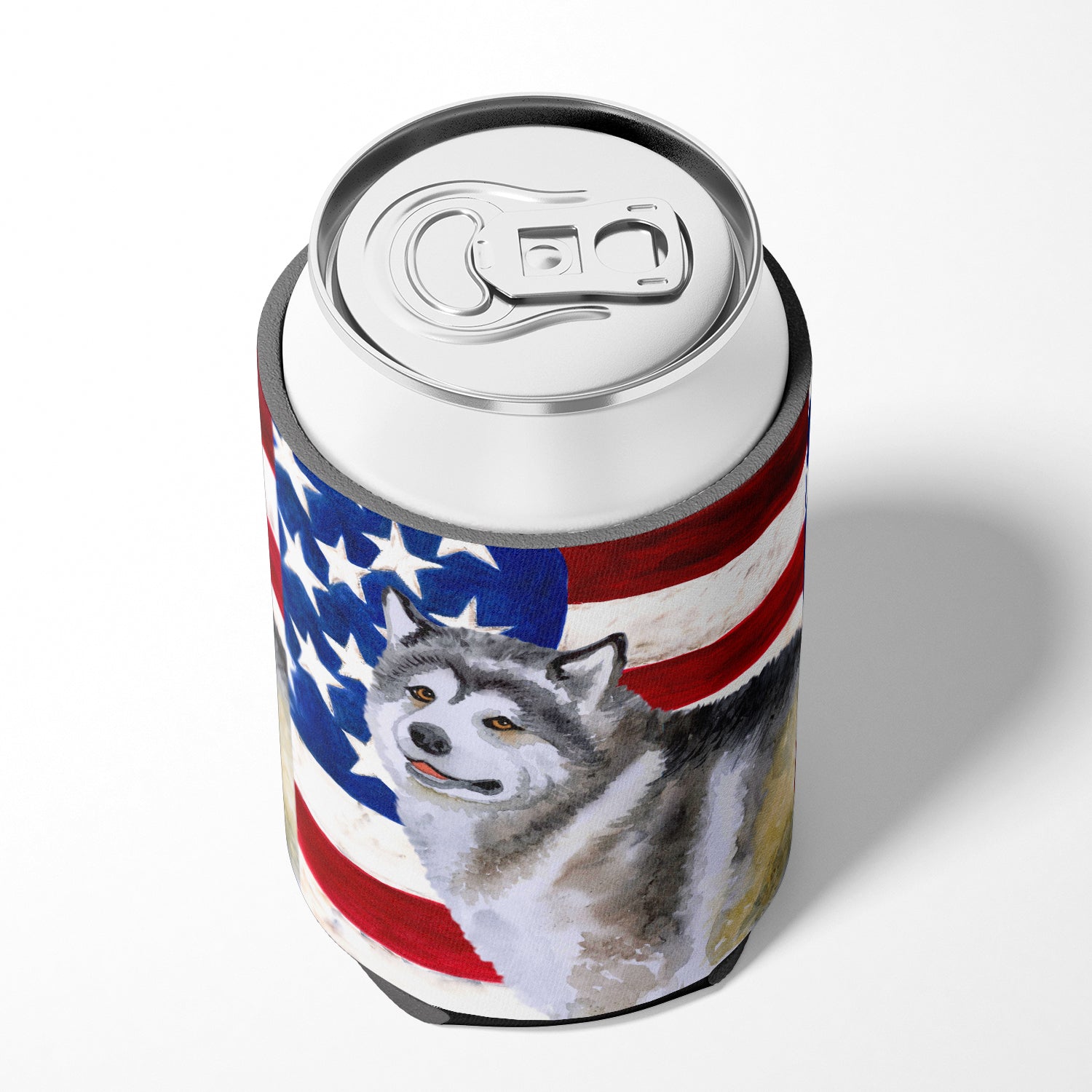 Alaskan Malamute Patriotic Can or Bottle Hugger BB9638CC  the-store.com.