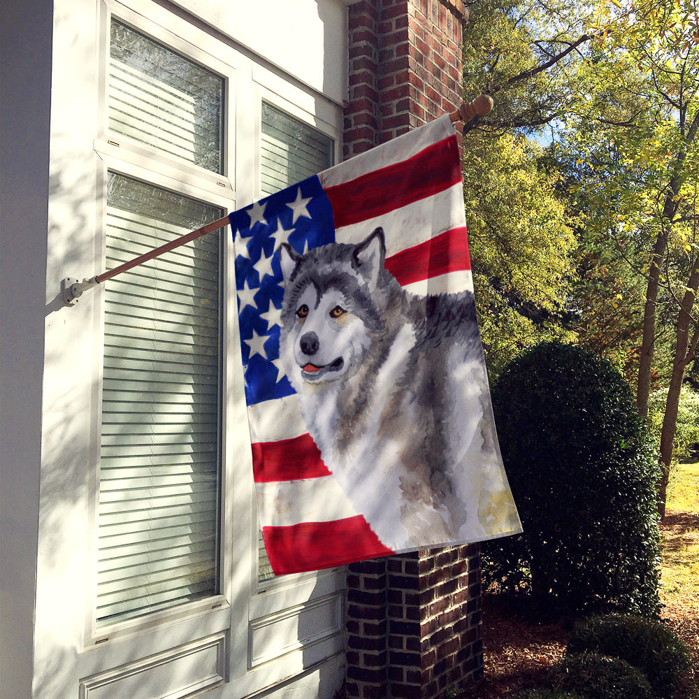 Alaskan Malamute Patriotic Flag Canvas House Size BB9638CHF  the-store.com.