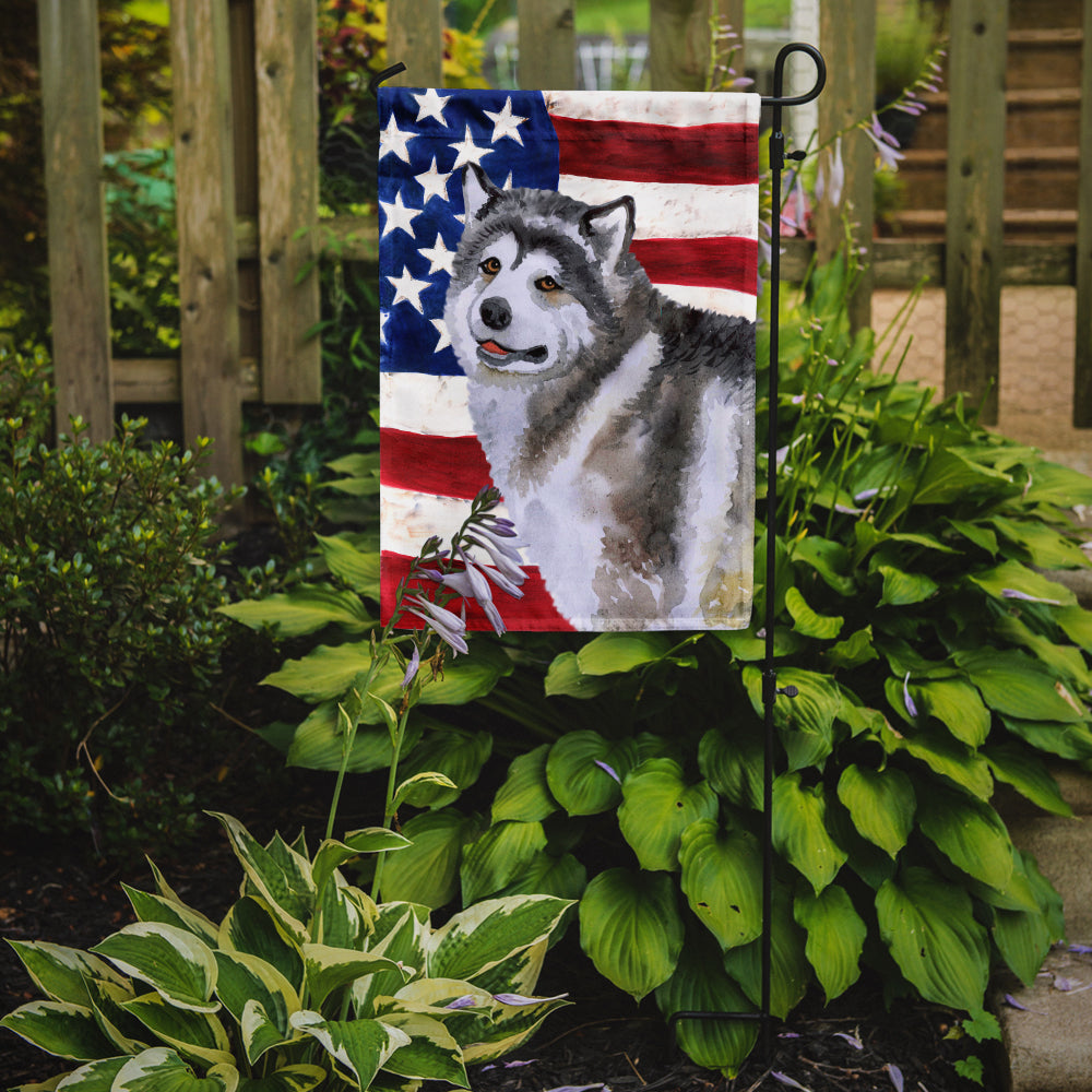 Alaskan Malamute Patriotic Flag Garden Size BB9638GF  the-store.com.