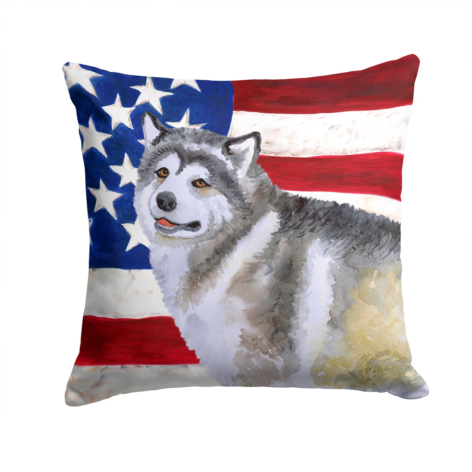 Alaskan Malamute Patriotic Fabric Decorative Pillow BB9638PW1414 - the-store.com