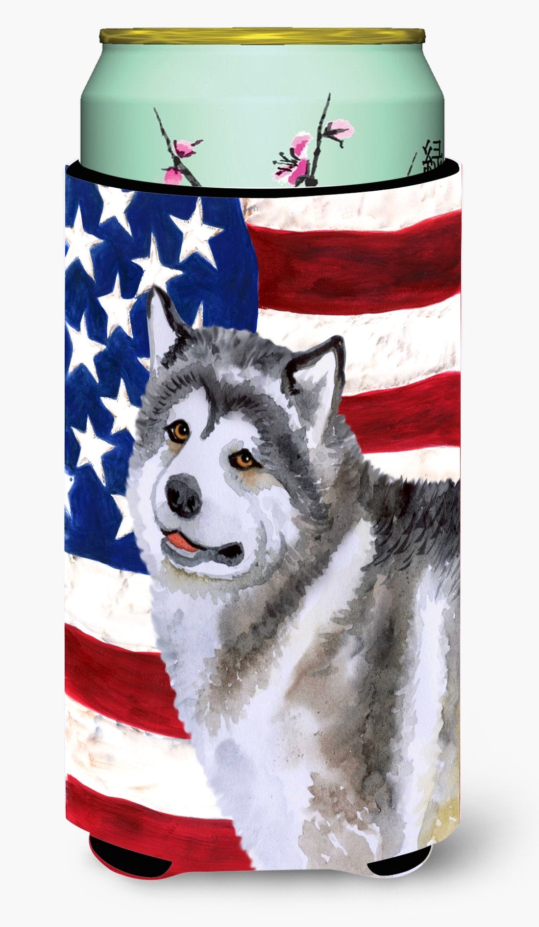 Alaskan Malamute Patriotic Tall Boy Beverage Insulator Hugger BB9638TBC by Caroline's Treasures