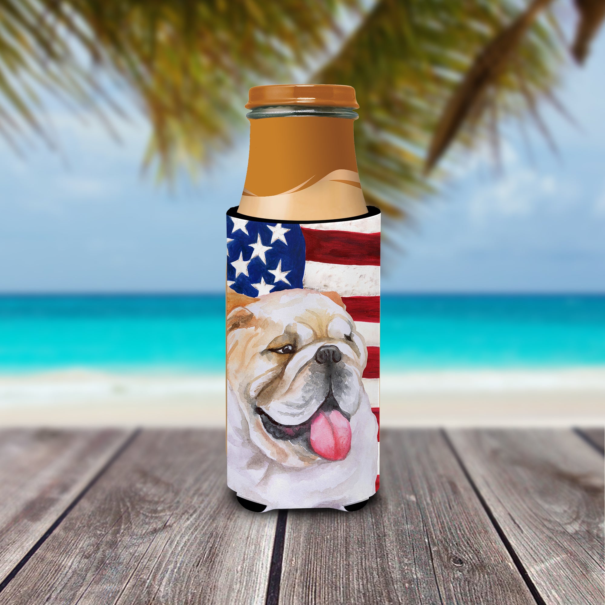 English Bulldog Patriotic  Ultra Hugger for slim cans BB9639MUK  the-store.com.