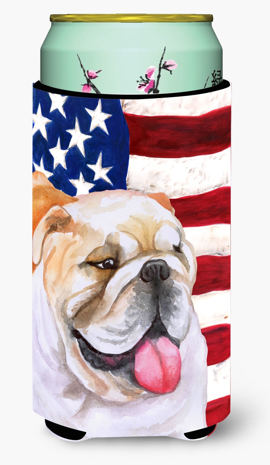 English Bulldog Patriotic Tall Boy Beverage Insulator Hugger BB9639TBC by Caroline's Treasures