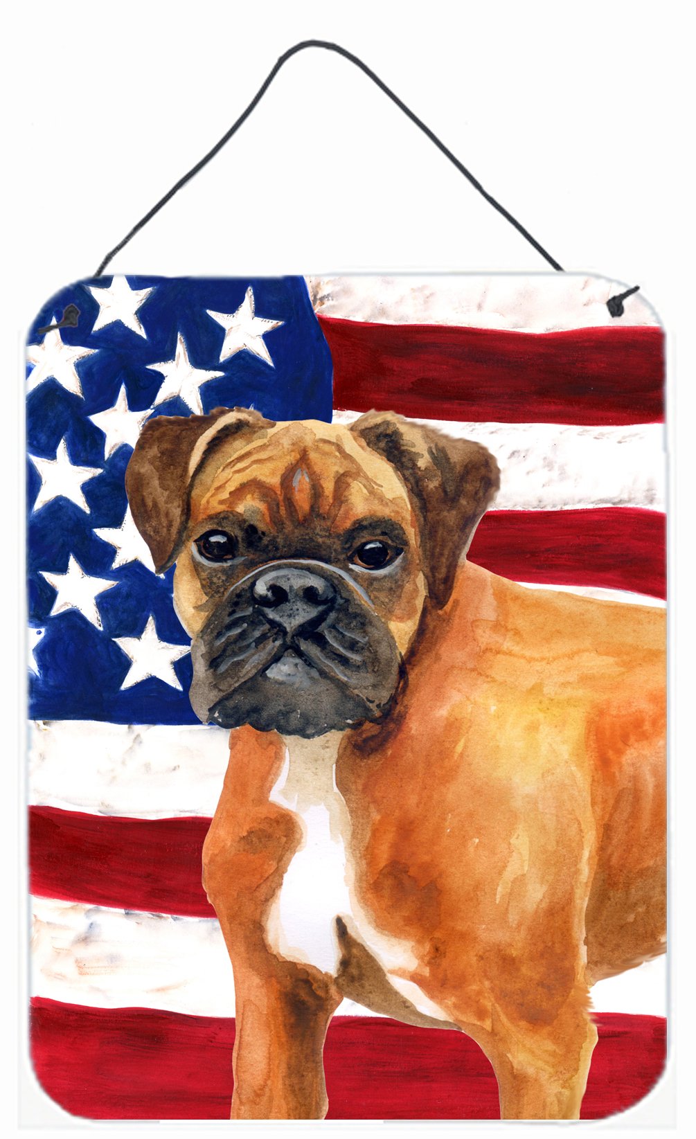 German Boxer Patriotic Wall or Door Hanging Prints BB9640DS1216 by Caroline's Treasures