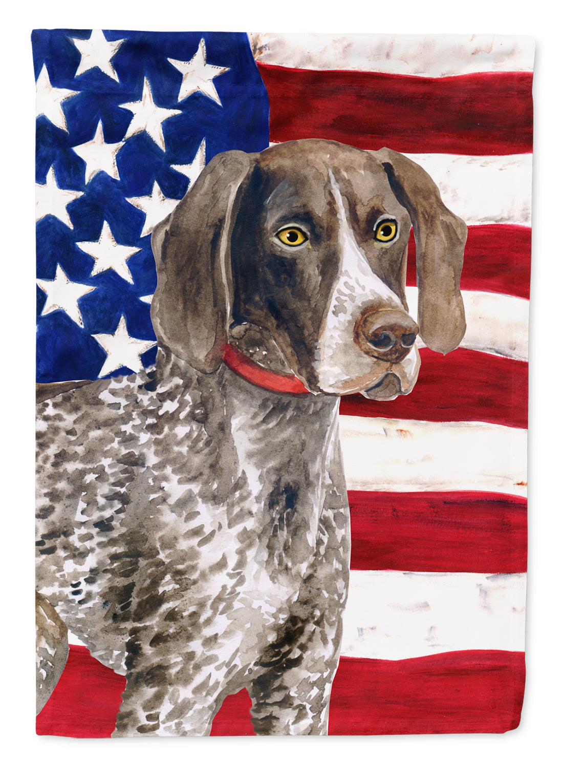 German Shorthaired Pointer Patriotic Flag Canvas House Size BB9641CHF  the-store.com.