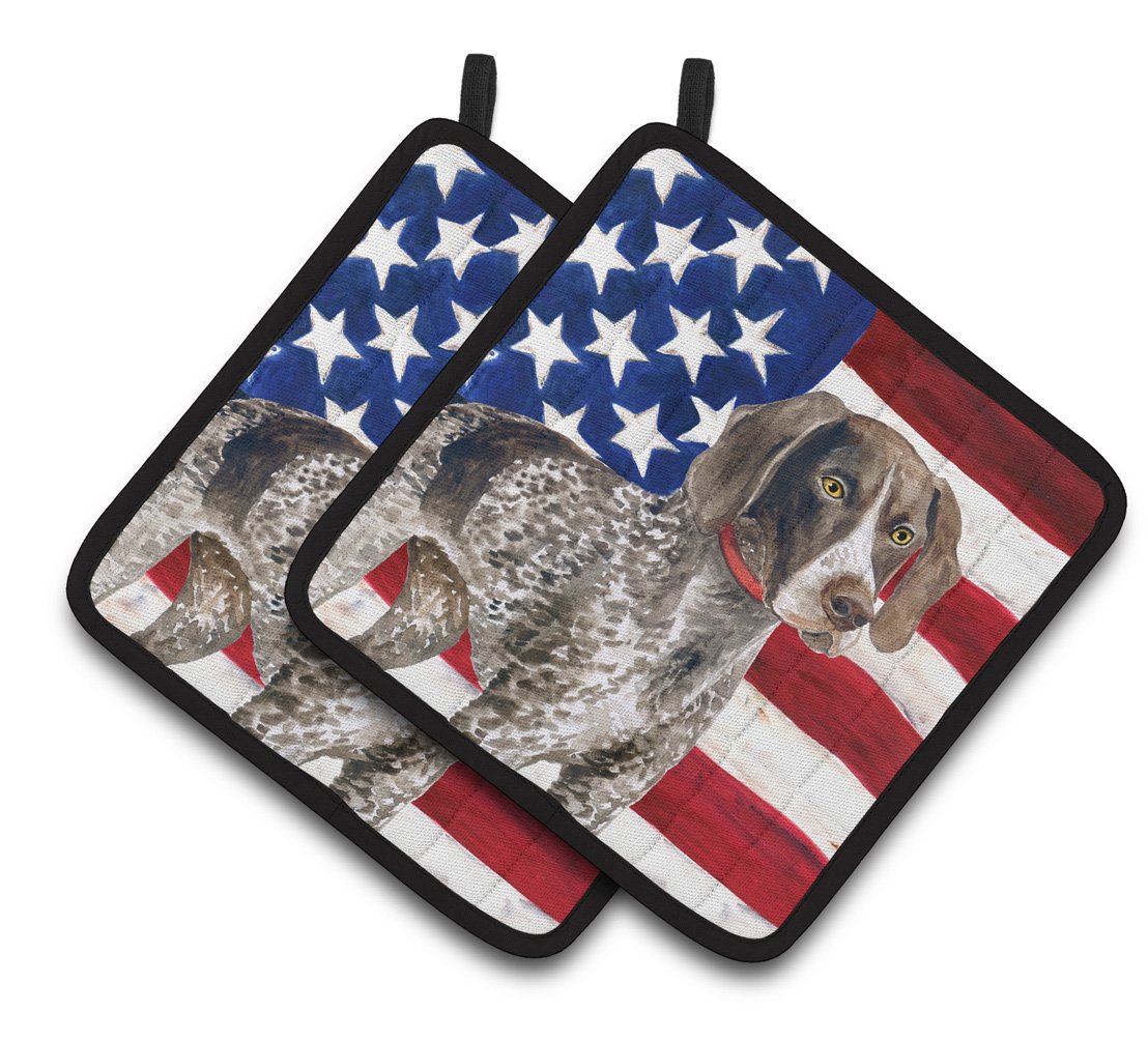 German Shorthaired Pointer Patriotic Pair of Pot Holders BB9641PTHD by Caroline's Treasures