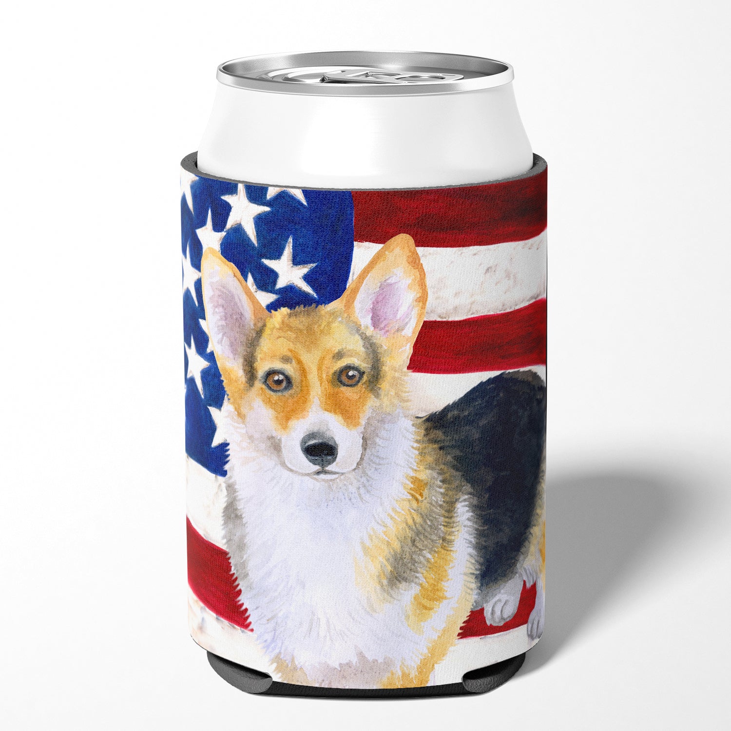 Pembroke Corgi Patriotic Can or Bottle Hugger BB9642CC  the-store.com.