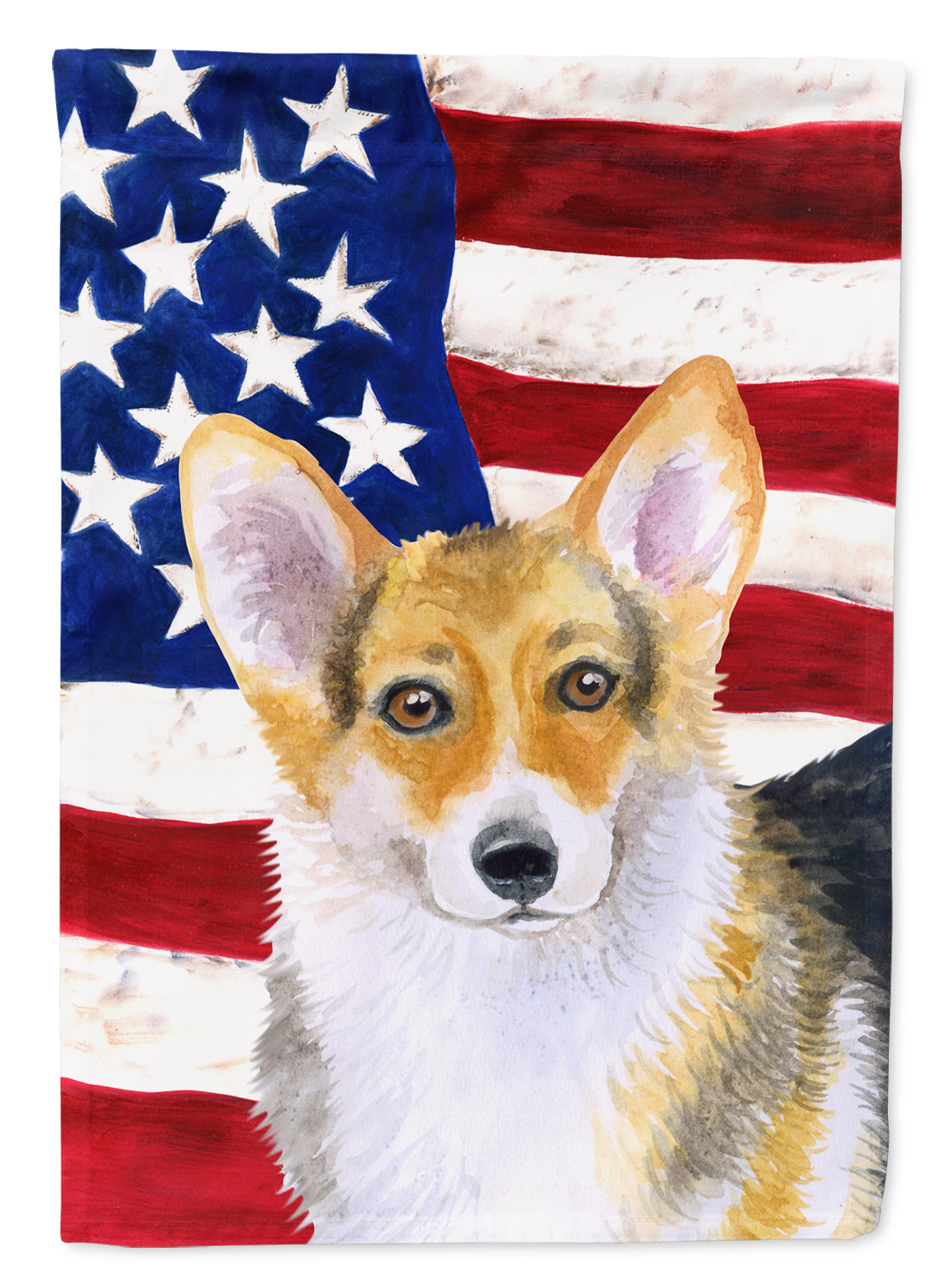 Pembroke Corgi Patriotic Flag Canvas House Size BB9642CHF  the-store.com.