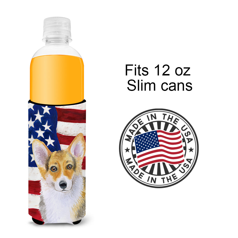 Pembroke Corgi Patriotic  Ultra Hugger for slim cans BB9642MUK  the-store.com.