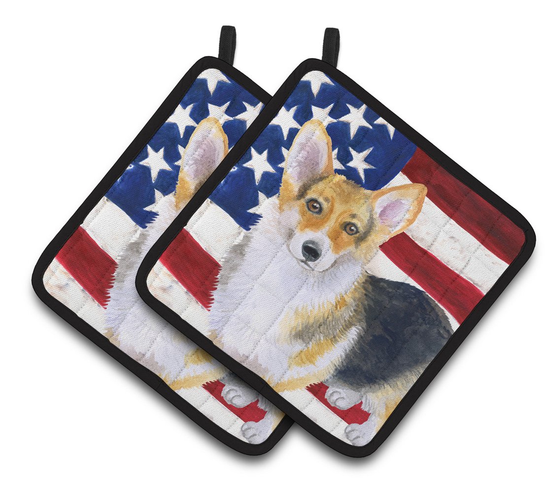 Pembroke Corgi Patriotic Pair of Pot Holders BB9642PTHD by Caroline's Treasures