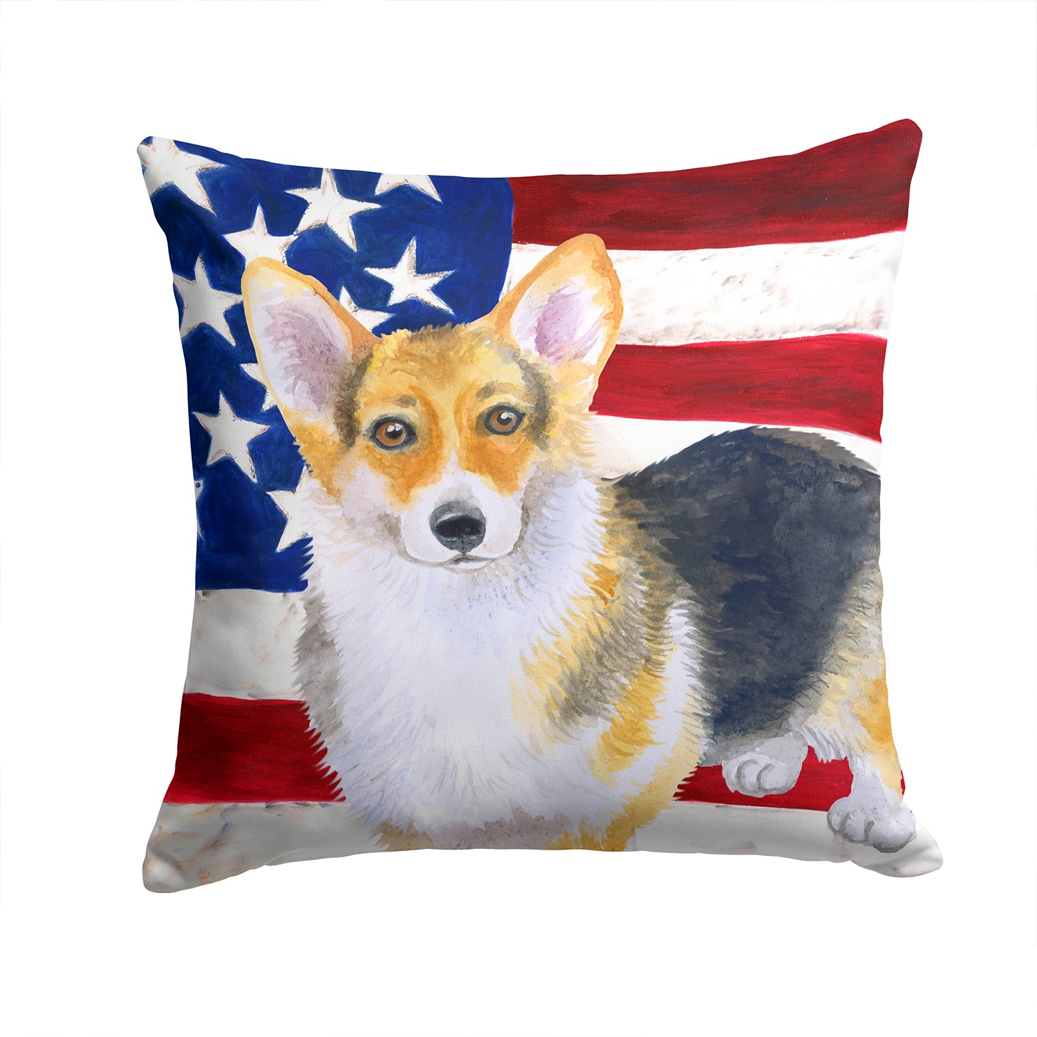 Pembroke Corgi Patriotic Fabric Decorative Pillow BB9642PW1414 - the-store.com