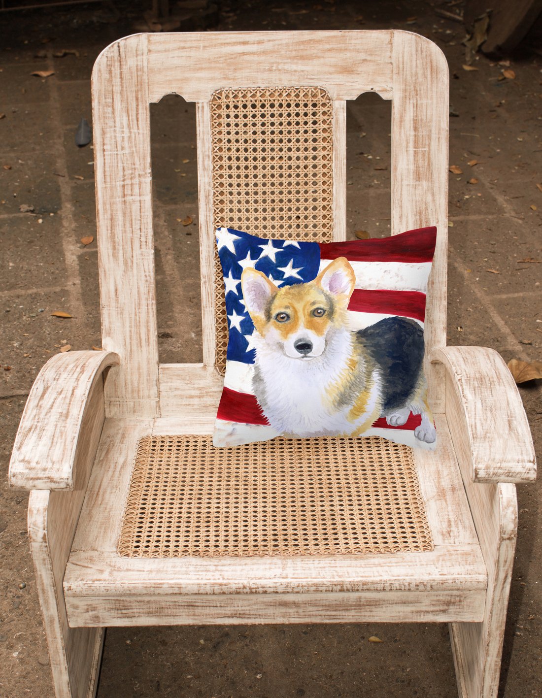 Pembroke Corgi Patriotic Fabric Decorative Pillow BB9642PW1818 by Caroline's Treasures