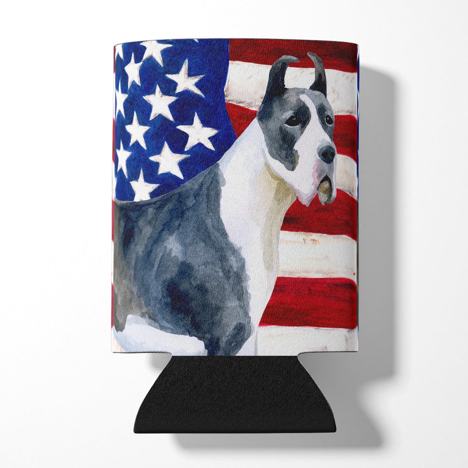 Harlequin Great Dane Patriotic Can or Bottle Hugger BB9643CC  the-store.com.