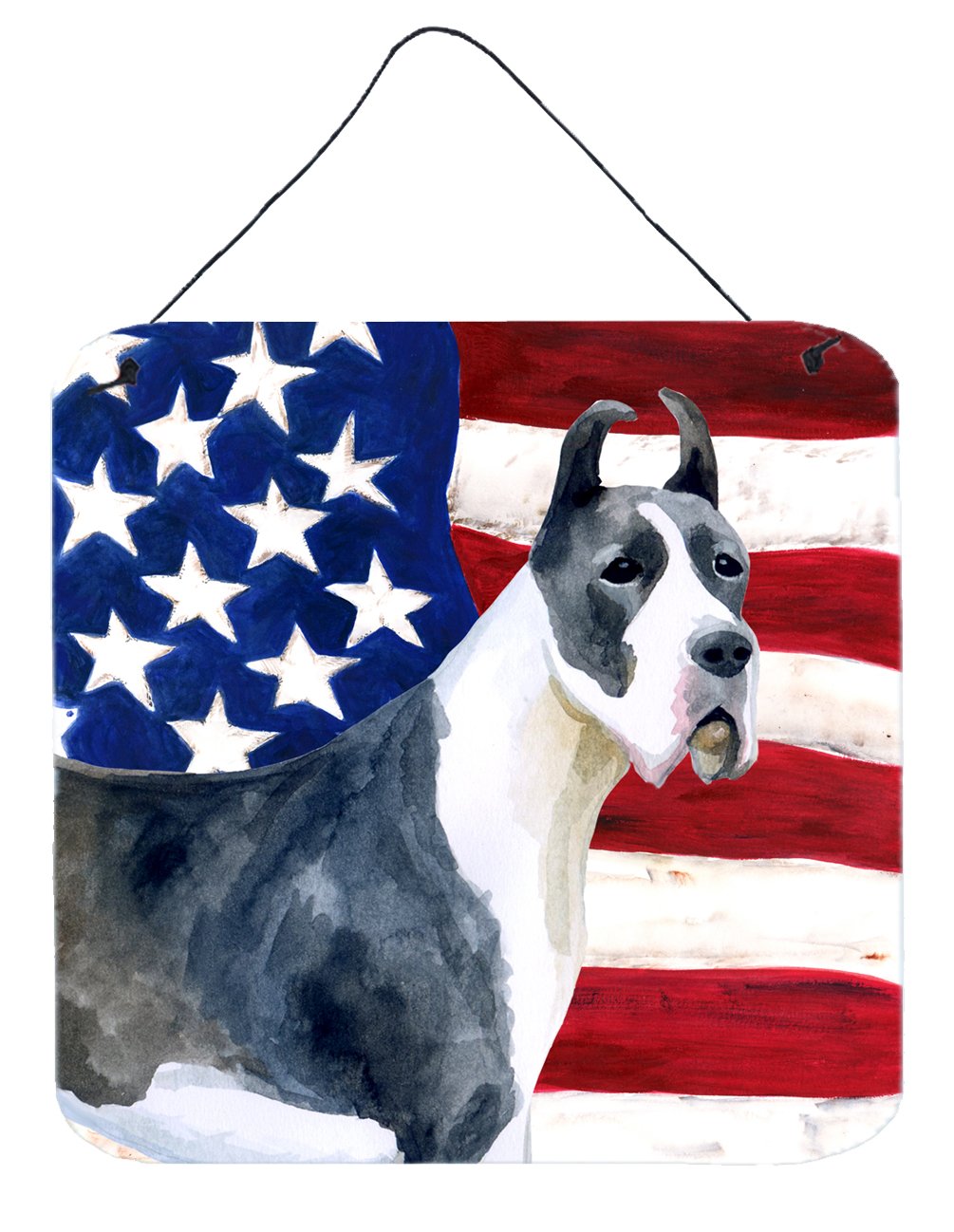 Harlequin Great Dane Patriotic Wall or Door Hanging Prints BB9643DS66 by Caroline&#39;s Treasures