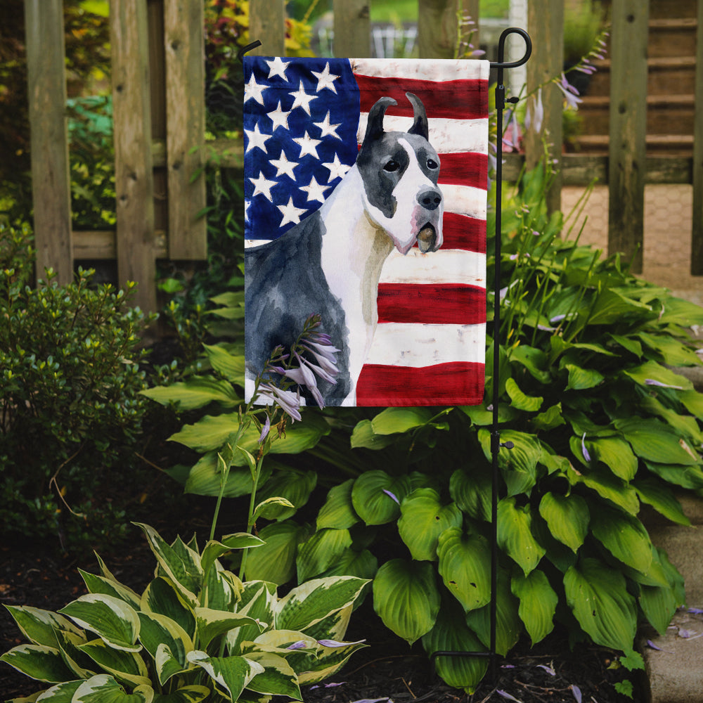 Harlequin Great Dane Patriotic Flag Garden Size BB9643GF  the-store.com.