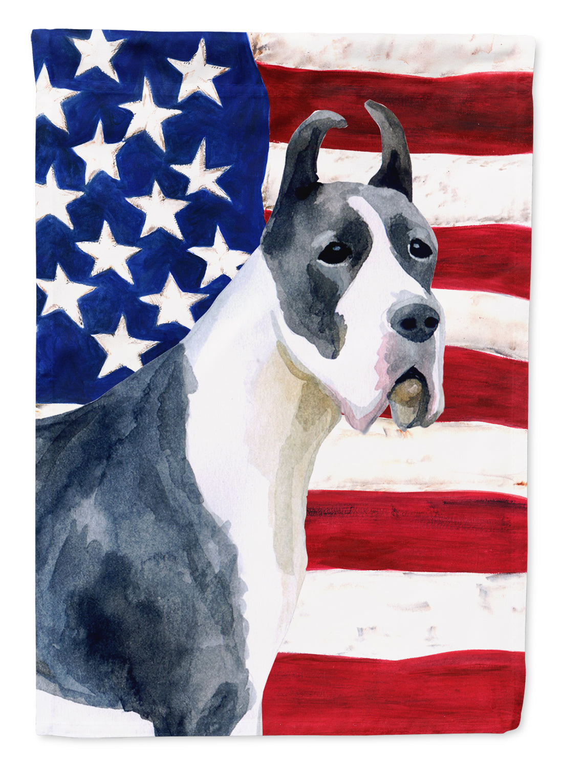 Harlequin Great Dane Patriotic Flag Garden Size BB9643GF  the-store.com.