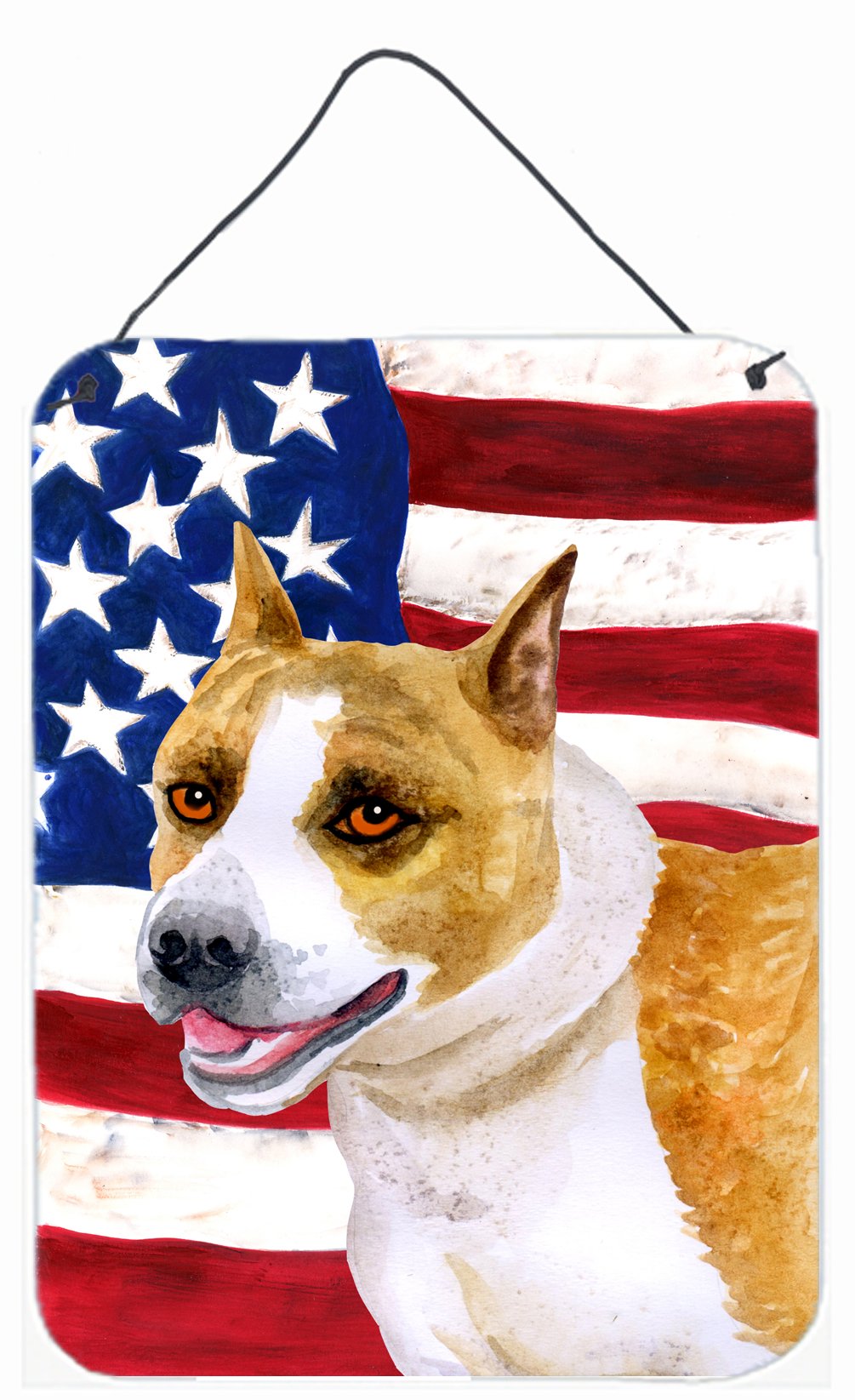 American Staffordshire Patriotic Wall or Door Hanging Prints BB9644DS1216 by Caroline&#39;s Treasures