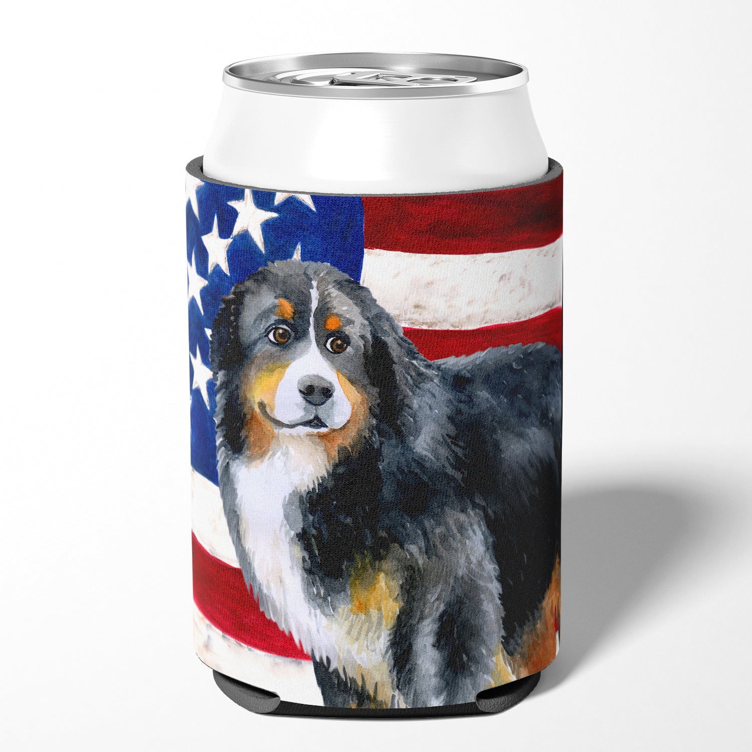Bernese Mountain Dog Patriotic Can or Bottle Hugger BB9645CC  the-store.com.
