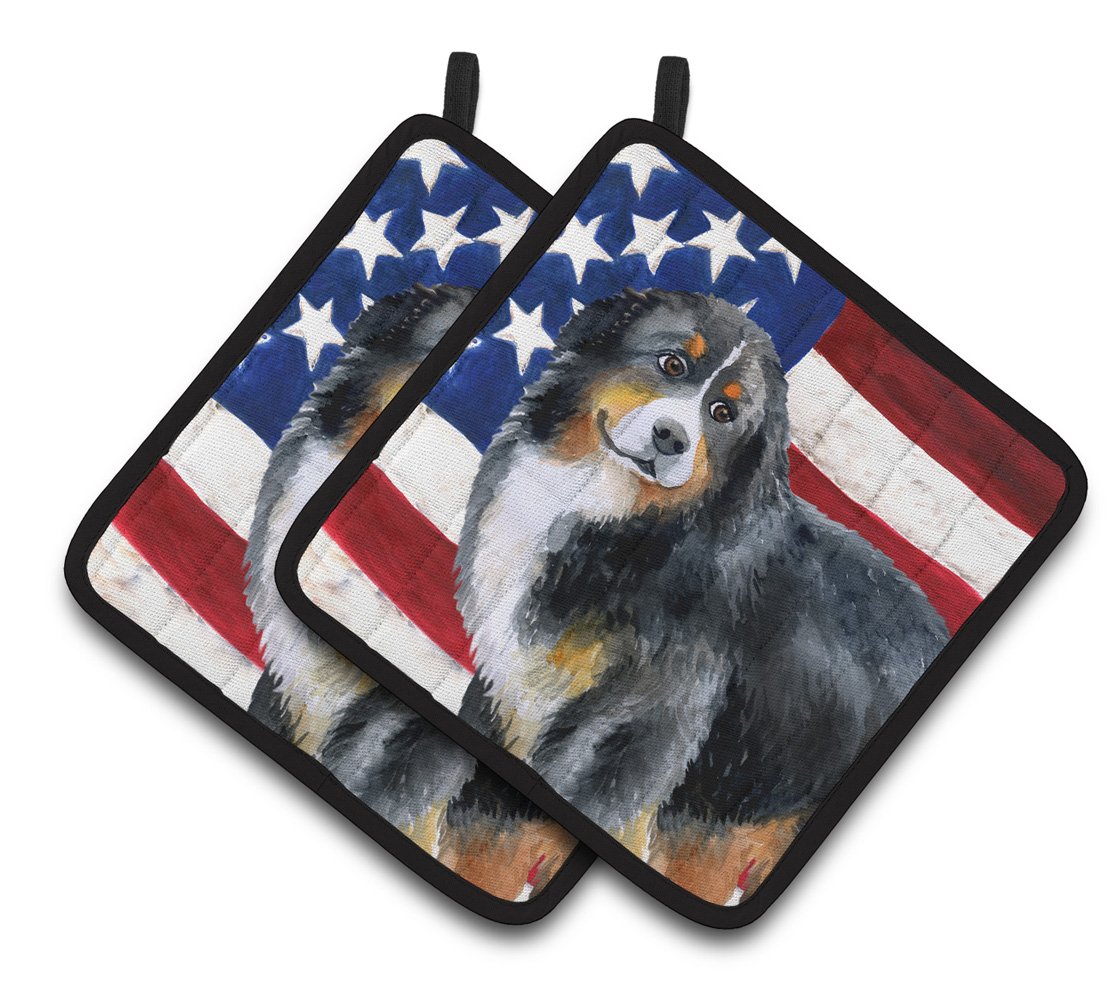 Bernese Mountain Dog Patriotic Pair of Pot Holders BB9645PTHD by Caroline's Treasures