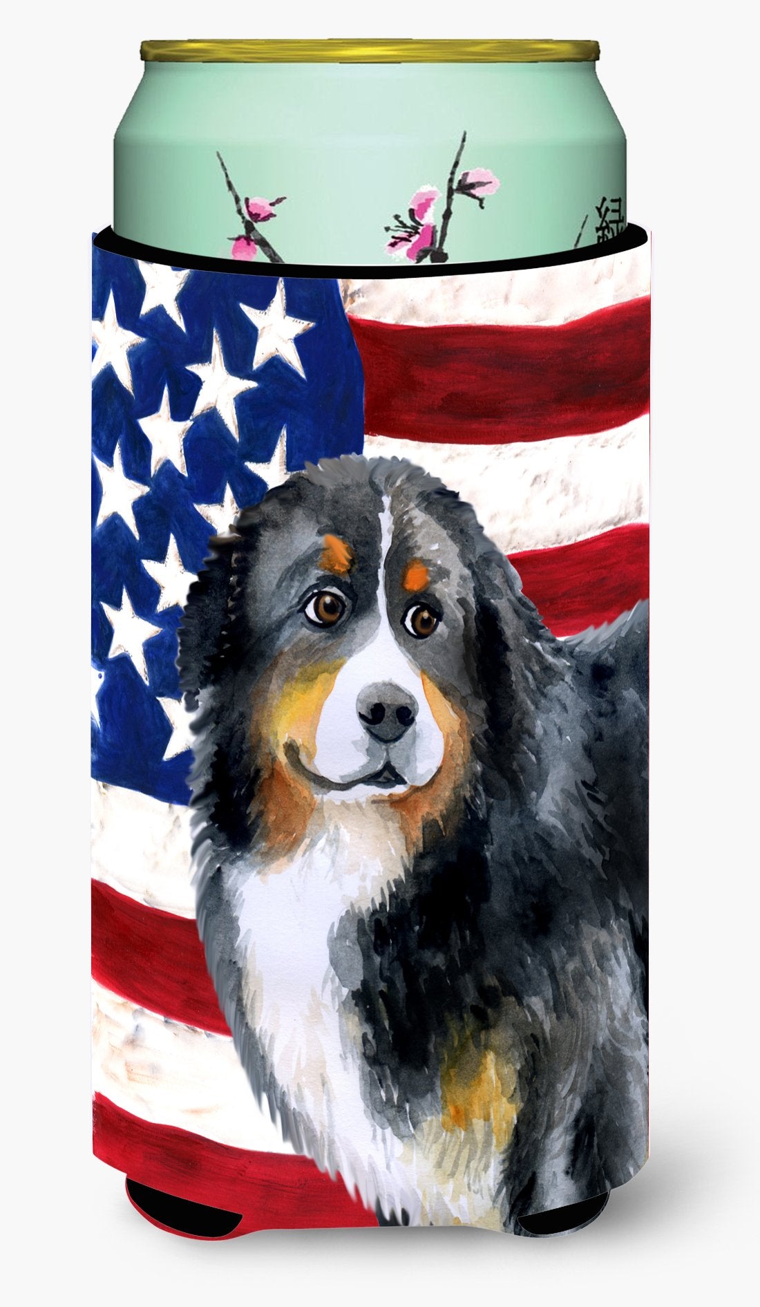 Bernese Mountain Dog Patriotic Tall Boy Beverage Insulator Hugger BB9645TBC by Caroline's Treasures