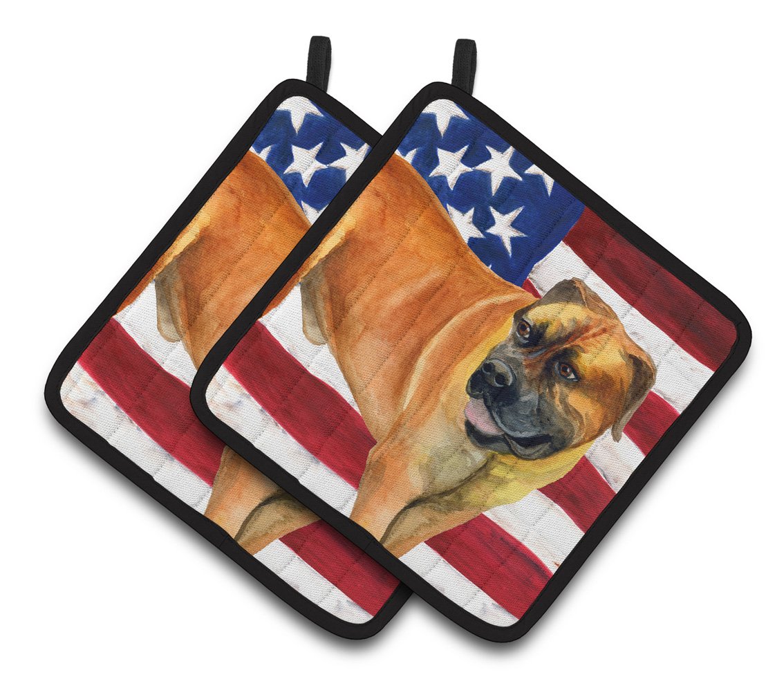 Boerboel Mastiff Patriotic Pair of Pot Holders BB9646PTHD by Caroline&#39;s Treasures