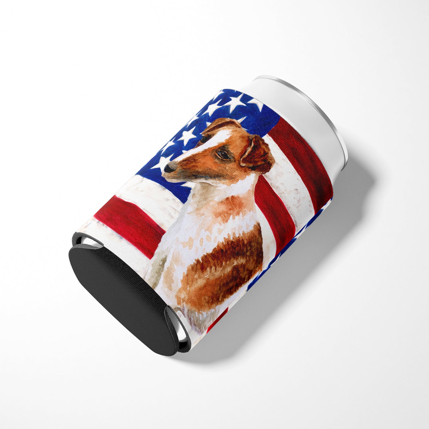 Smooth Fox Terrier Patriotic Can or Bottle Hugger BB9647CC  the-store.com.