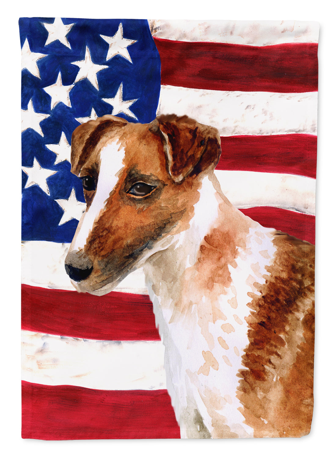 Smooth Fox Terrier Patriotic Flag Garden Size BB9647GF  the-store.com.