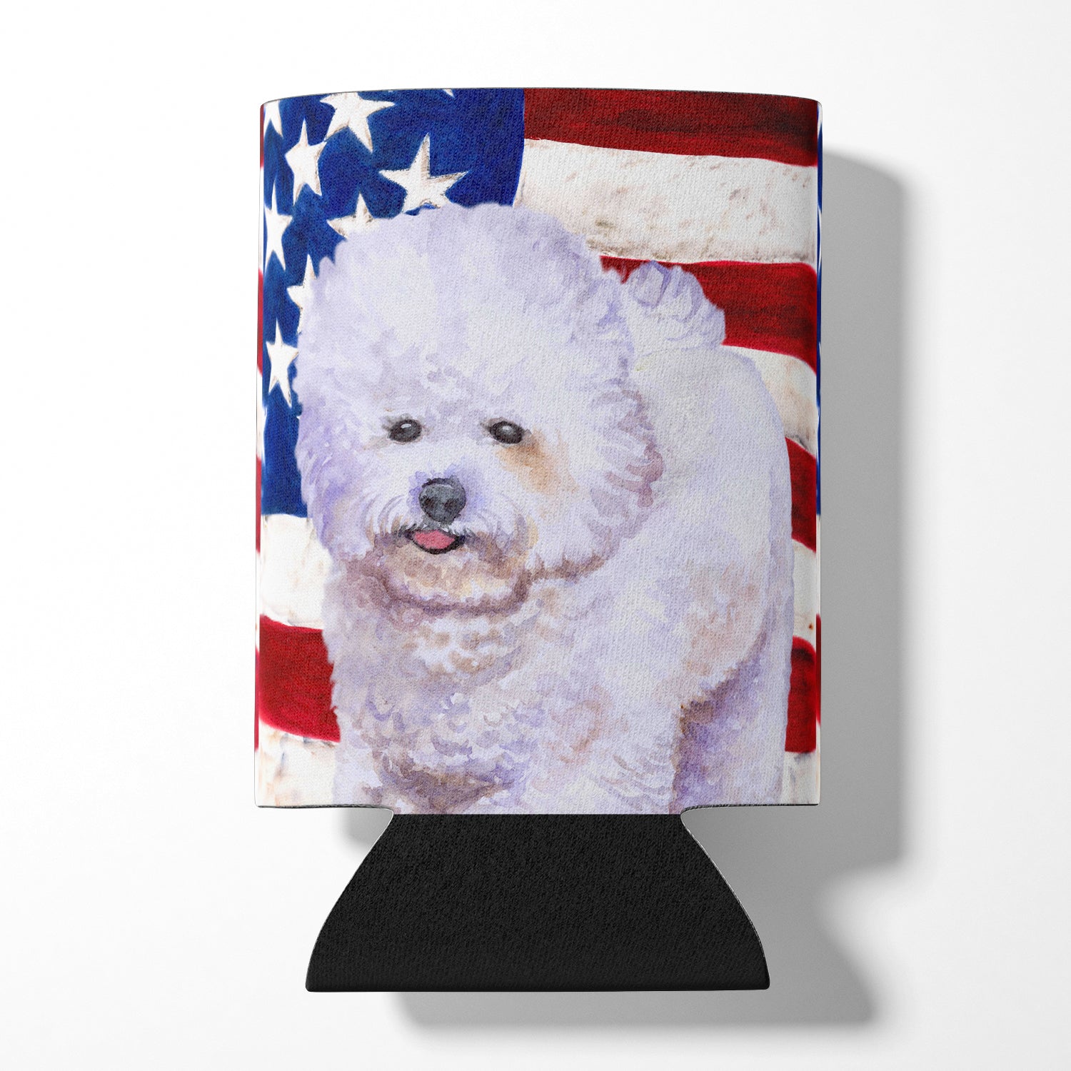 Bichon Frise Patriotic Can or Bottle Hugger BB9648CC  the-store.com.