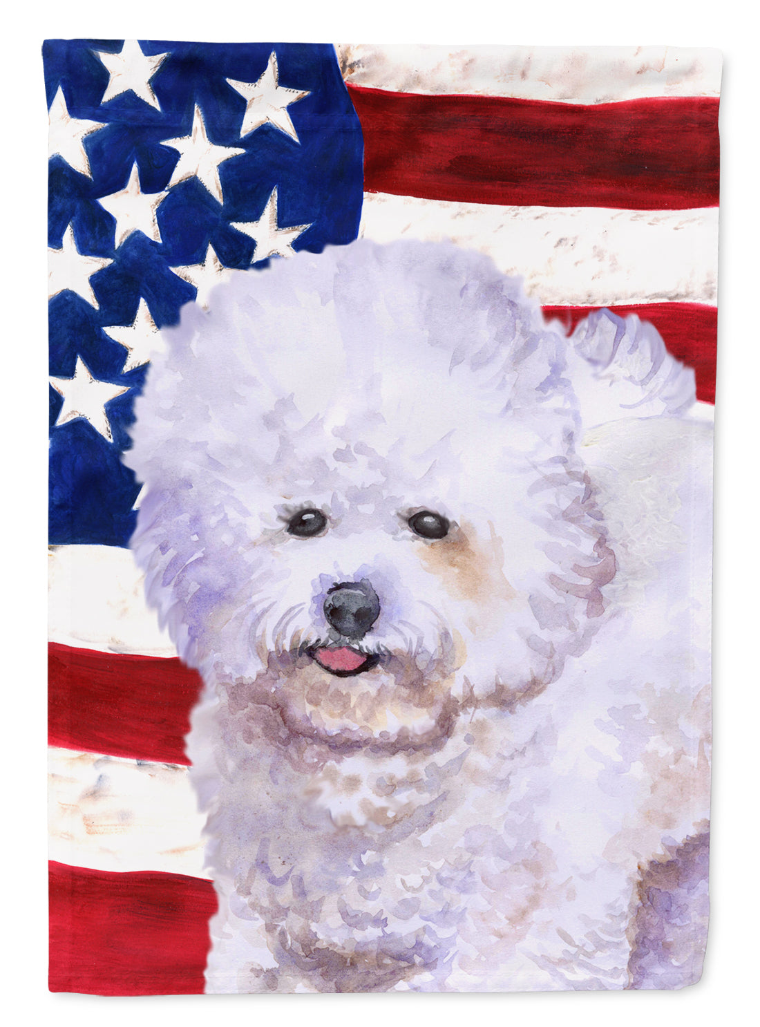 Bichon Frise Patriotic Flag Canvas House Size BB9648CHF  the-store.com.