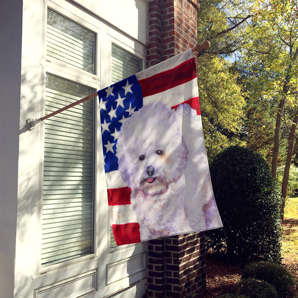 Bichon Frise Patriotic Flag Canvas House Size BB9648CHF  the-store.com.