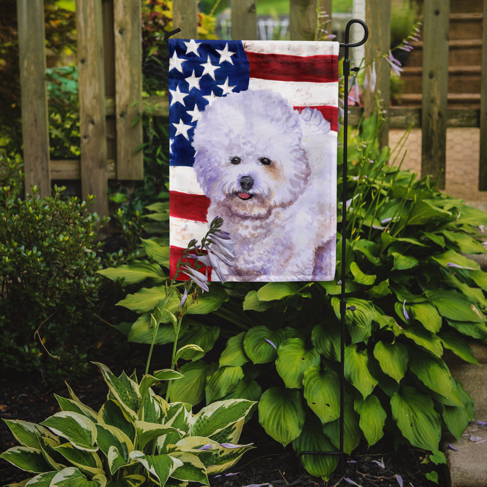 Bichon Frise Patriotic Flag Garden Size BB9648GF  the-store.com.