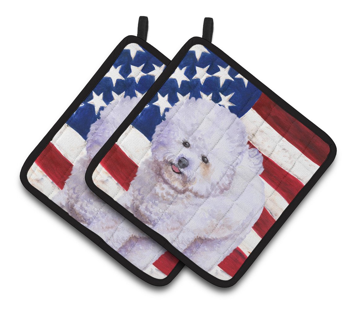 Bichon Frise Patriotic Pair of Pot Holders BB9648PTHD by Caroline's Treasures