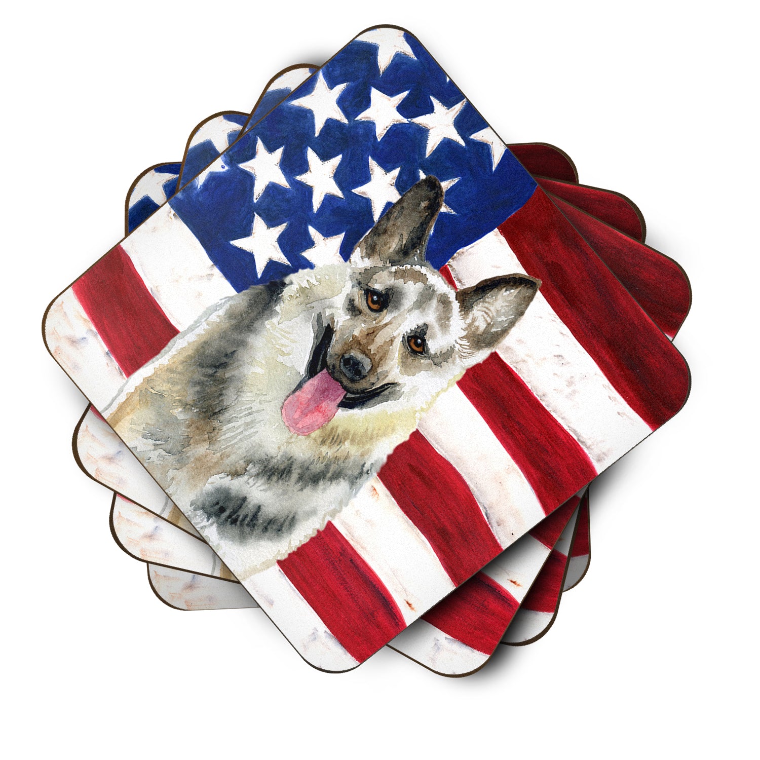 East-European Shepherd Patriotic Foam Coaster Set of 4 BB9649FC - the-store.com