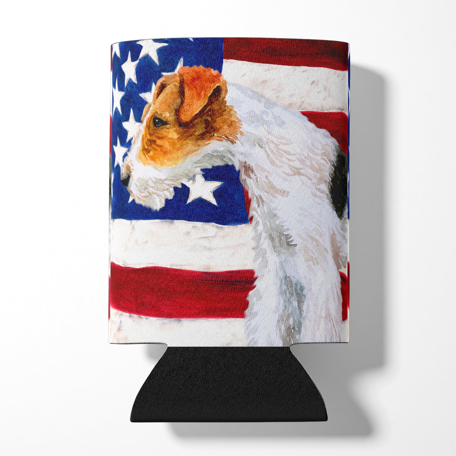 Fox Terrier Patriotic Can or Bottle Hugger BB9650CC  the-store.com.