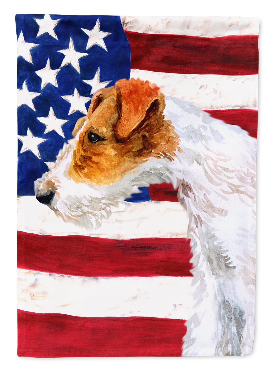 Fox Terrier Patriotic Flag Garden Size BB9650GF  the-store.com.