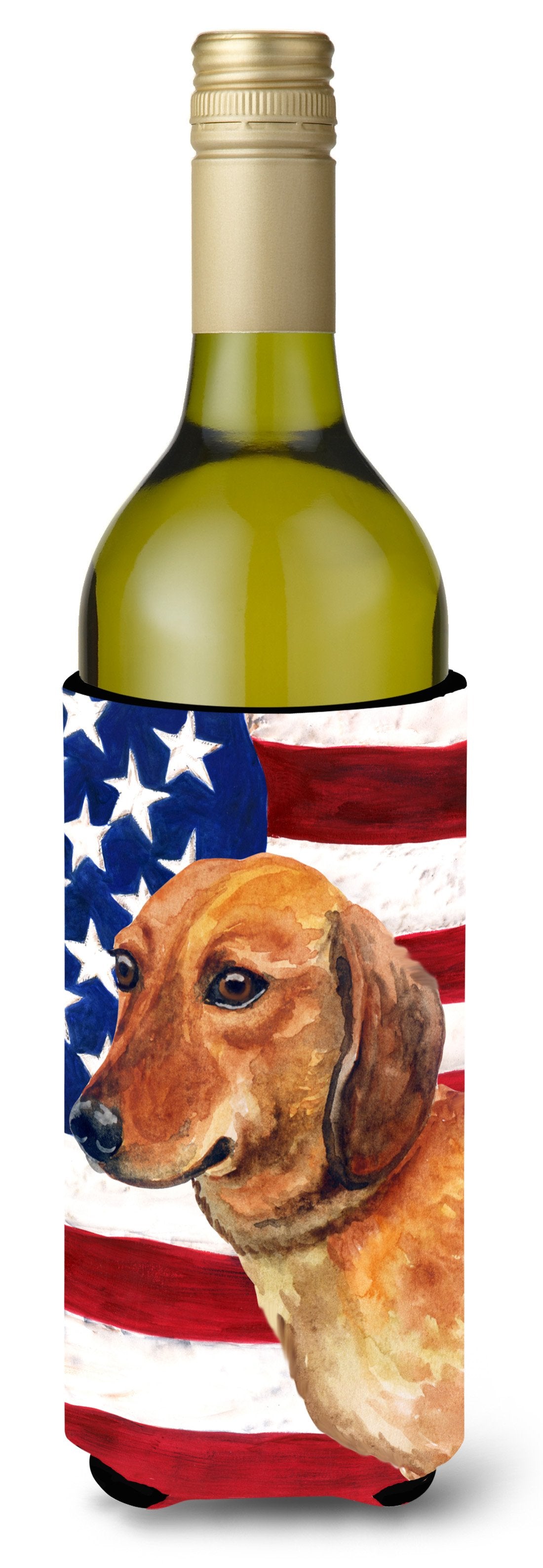 Dachshund Patriotic Wine Bottle Beverge Insulator Hugger BB9652LITERK by Caroline's Treasures