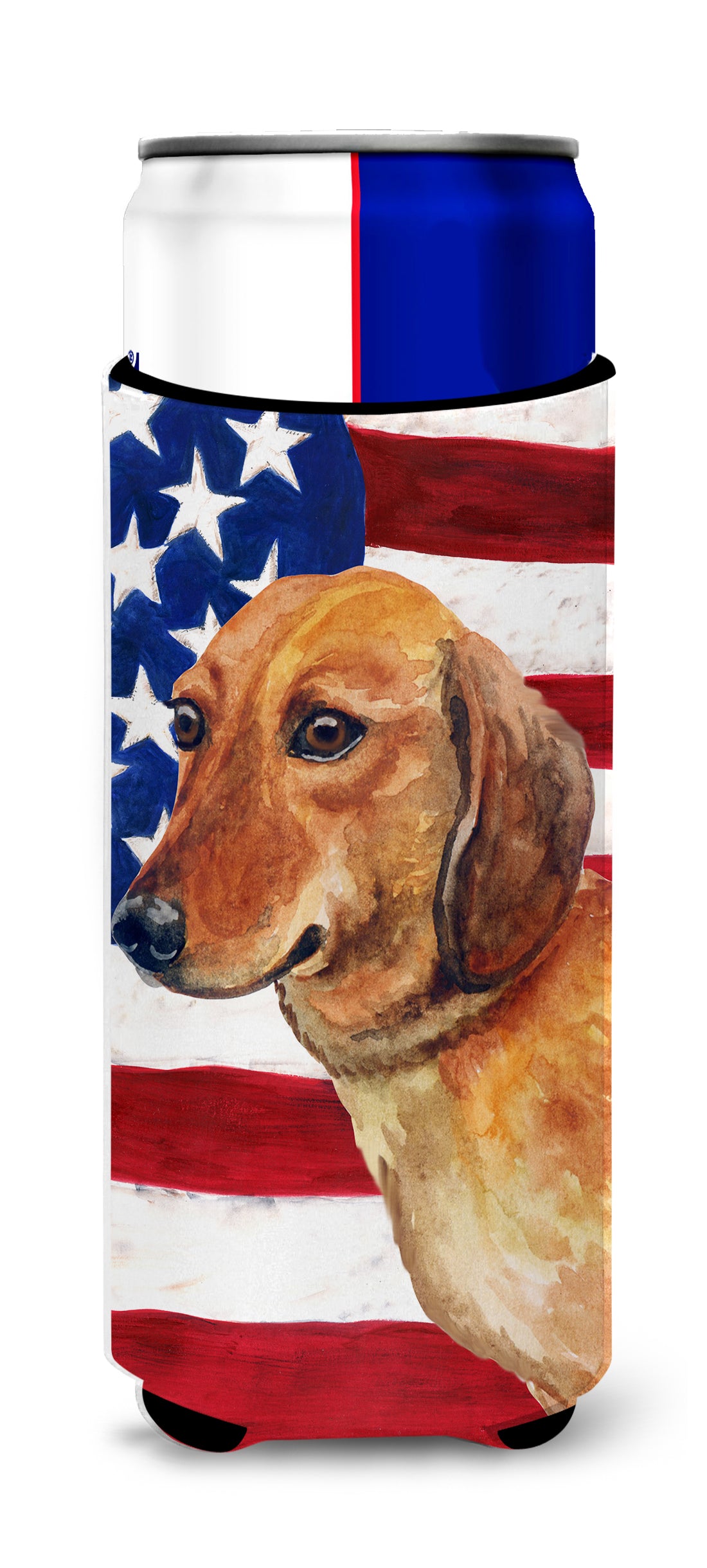 Dachshund Patriotic  Ultra Hugger for slim cans BB9652MUK  the-store.com.