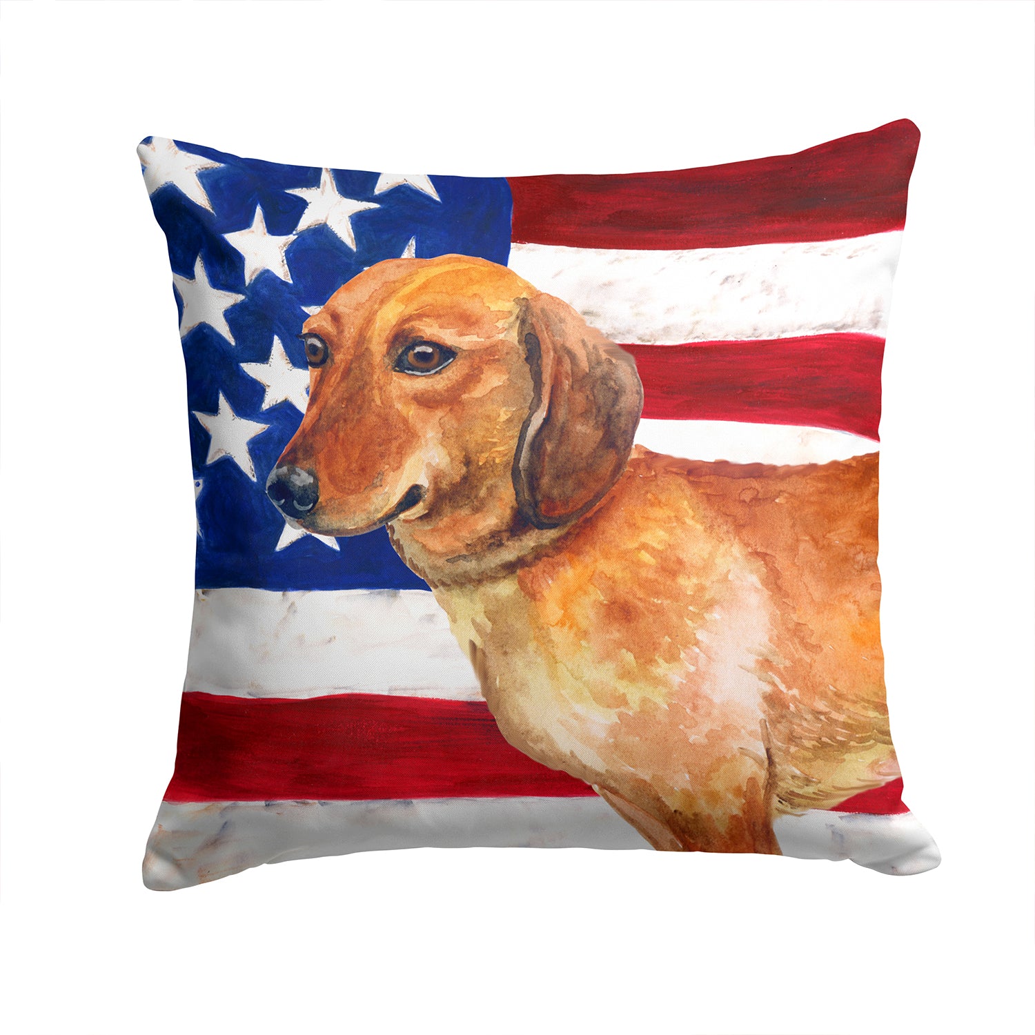 Dachshund Patriotic Fabric Decorative Pillow BB9652PW1414 - the-store.com