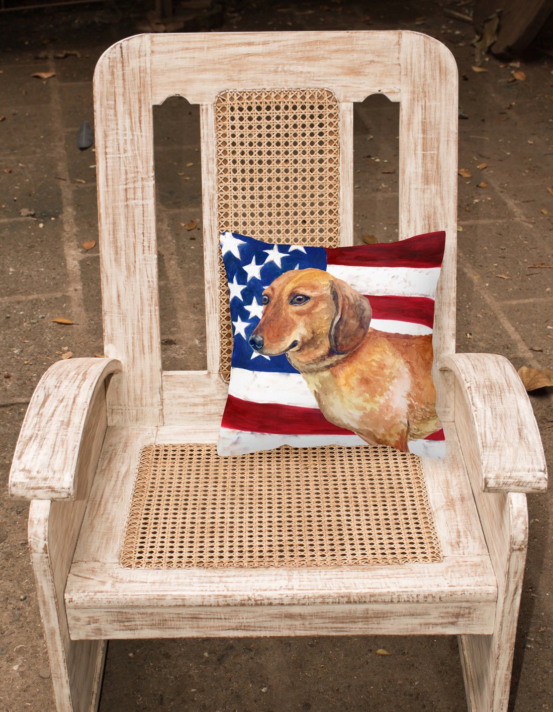 Dachshund Patriotic Fabric Decorative Pillow BB9652PW1818 by Caroline's Treasures