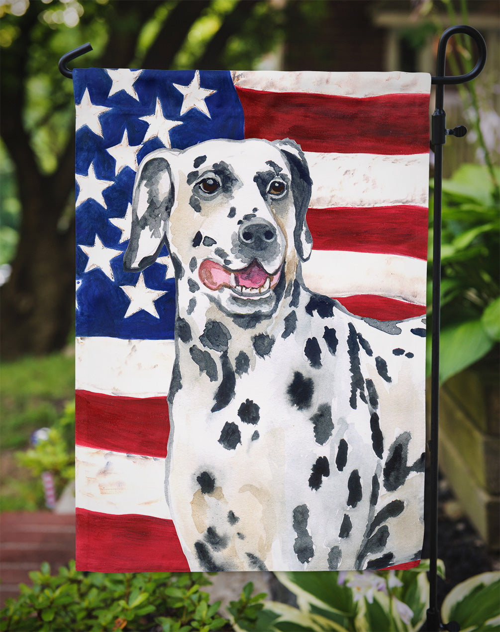 Dalmatian Patriotic Flag Garden Size BB9653GF  the-store.com.