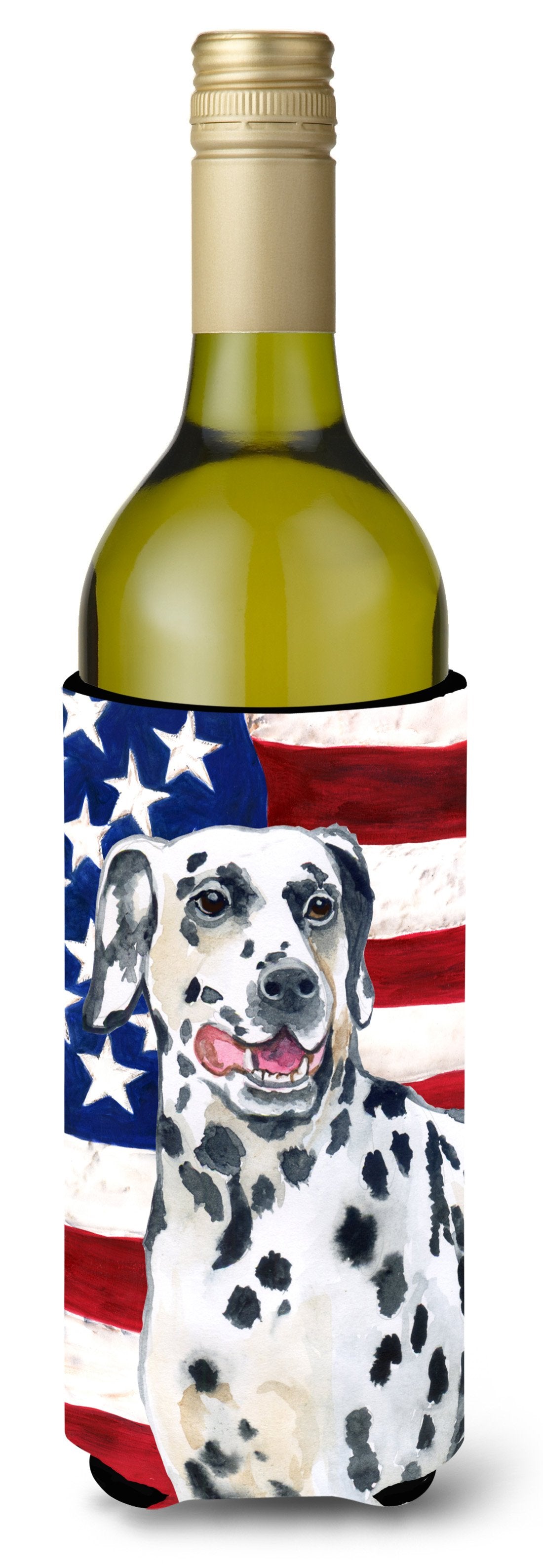 Dalmatian Patriotic Wine Bottle Beverge Insulator Hugger BB9653LITERK by Caroline's Treasures