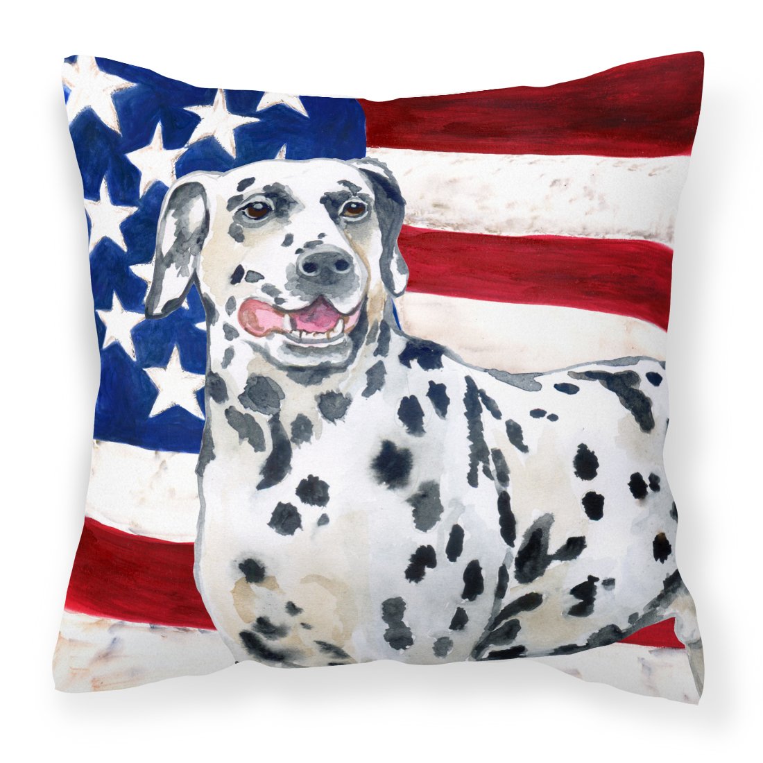 Dalmatian Patriotic Fabric Decorative Pillow BB9653PW1818 by Caroline's Treasures