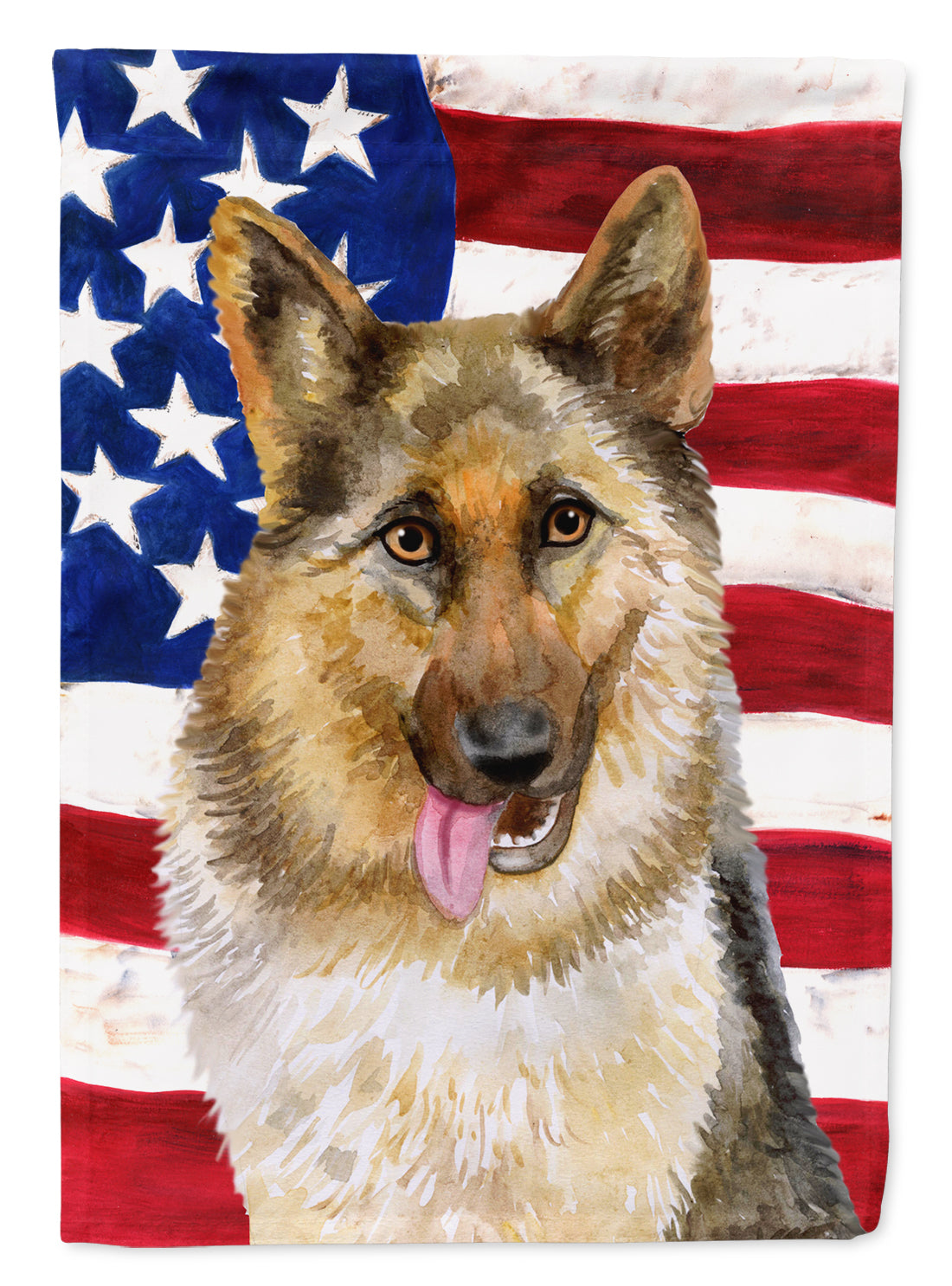 German Shepherd Patriotic Flag Canvas House Size BB9654CHF  the-store.com.