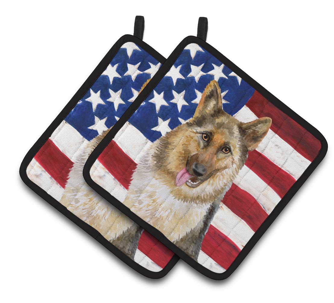 German Shepherd Patriotic Pair of Pot Holders BB9654PTHD by Caroline's Treasures