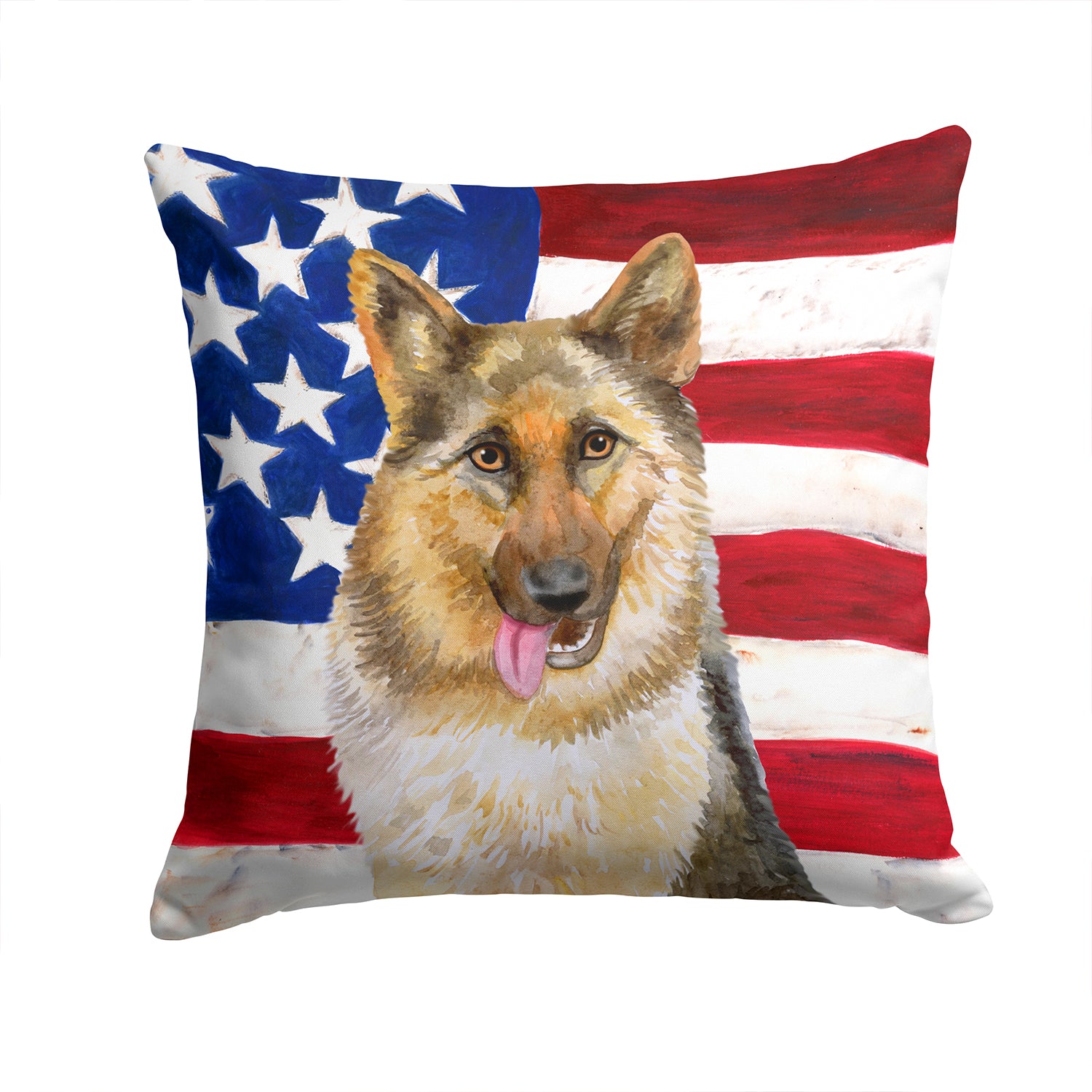 German Shepherd Patriotic Fabric Decorative Pillow BB9654PW1414 - the-store.com