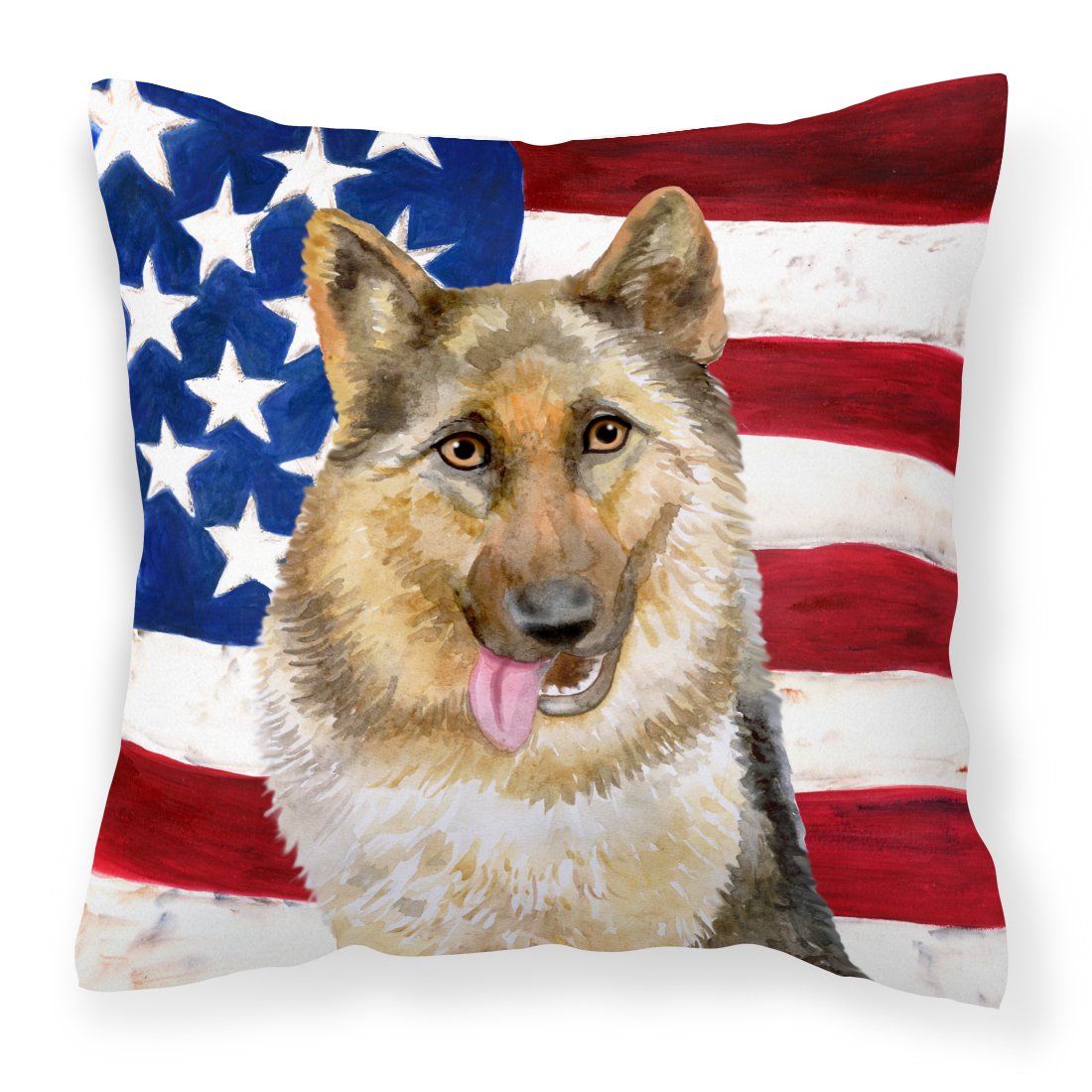 German Shepherd Patriotic Fabric Decorative Pillow BB9654PW1818 by Caroline's Treasures